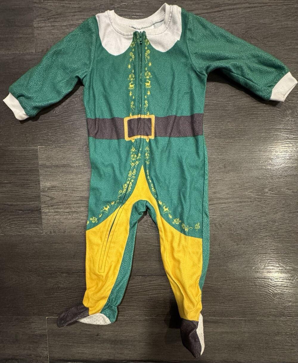 Elf Movie Baby Costume 12M Footed Pajamas Christmas Outfit